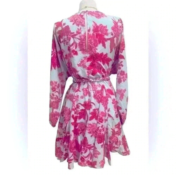 BOOHOO light blue and pink floral dress - Picture 6 of 9